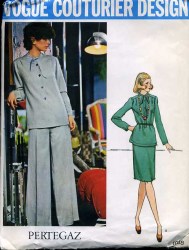 1088 '74 PERTEGAZ DSGNR LS YOKE TOP,FLARE PANTS,SKIRT PATTERN 12
